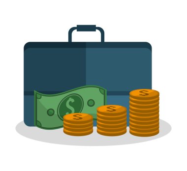 Faturaları madeni para ve çanta tasarım.