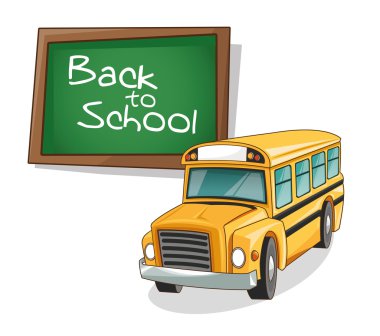 Sarı otobüs geri okul tasarım