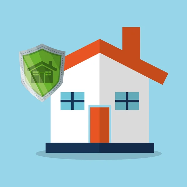 Diseño de casa y sistema de seguridad — Vector de stock