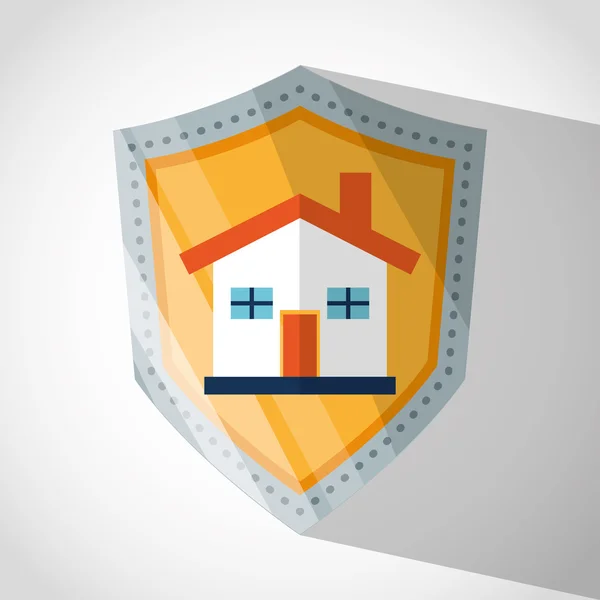 Diseño de casa y sistema de seguridad — Vector de stock