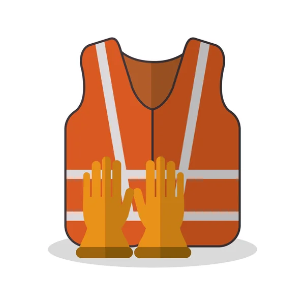 Diseño de seguridad industrial aislado — Vector de stock