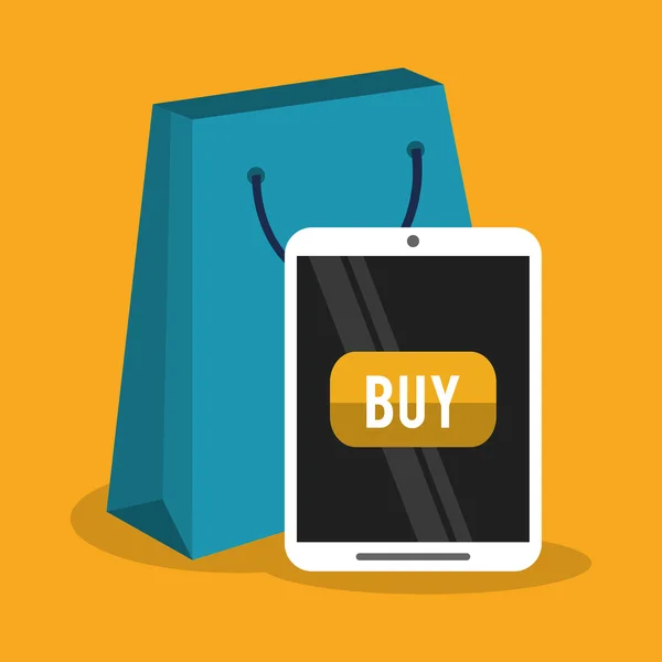 Tablet de segunda-feira cibernética e design de compras — Vetor de Stock