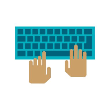 İzole eller klavye aygıtı tasarım üzerinde