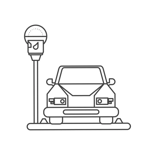 Auto voertuig en parkeermeter design — Stockvector