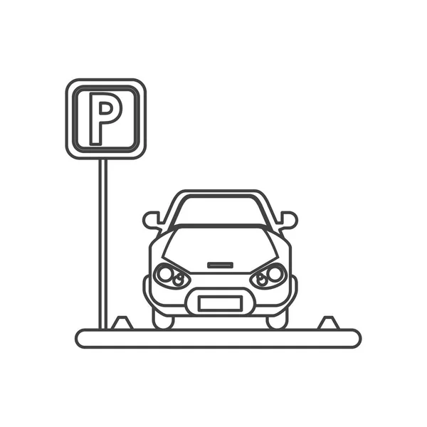 Diseño de vehículos y zonas de aparcamiento — Vector de stock