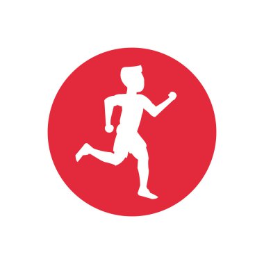 Daire içinde izole runner adam