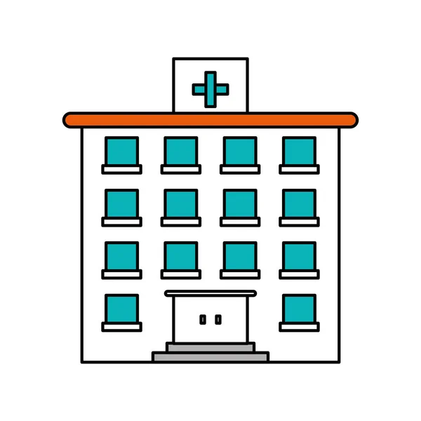 Νοσοκομείο κτίριο του σχεδίου ιατροφαρμακευτικής περίθαλψης — Διανυσματικό Αρχείο