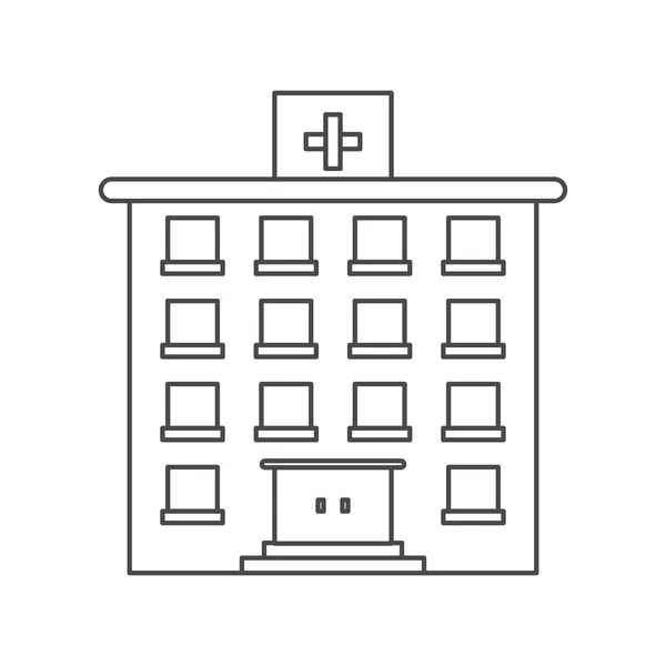 Edificio ospedaliero di progettazione di cure mediche — Vettoriale Stock