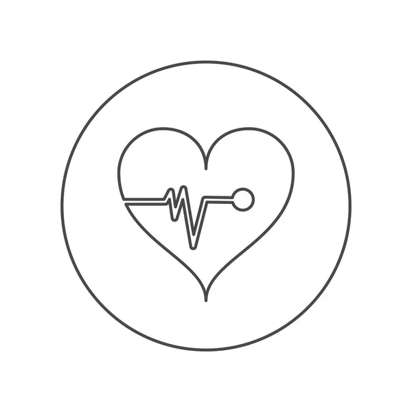 Coração com pulso de design de cuidados médicos — Vetor de Stock