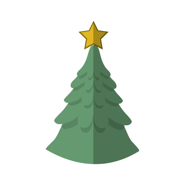 크리스마스 시즌 디자인의 절연된 소나무 — 스톡 벡터