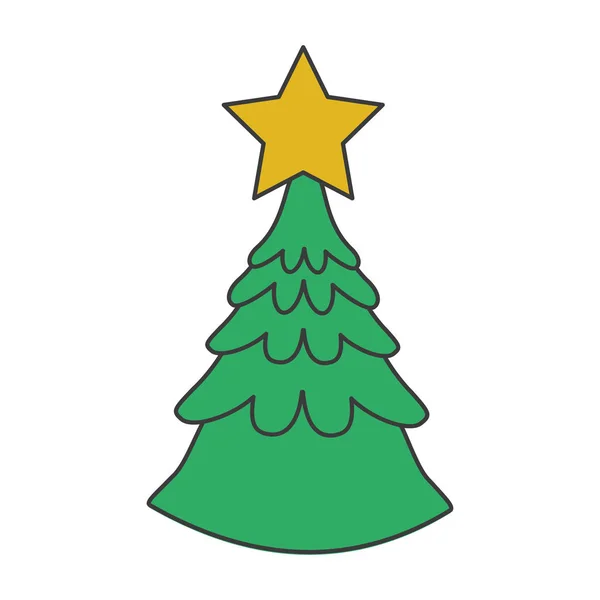 크리스마스 시즌 디자인의 절연된 소나무 — 스톡 벡터