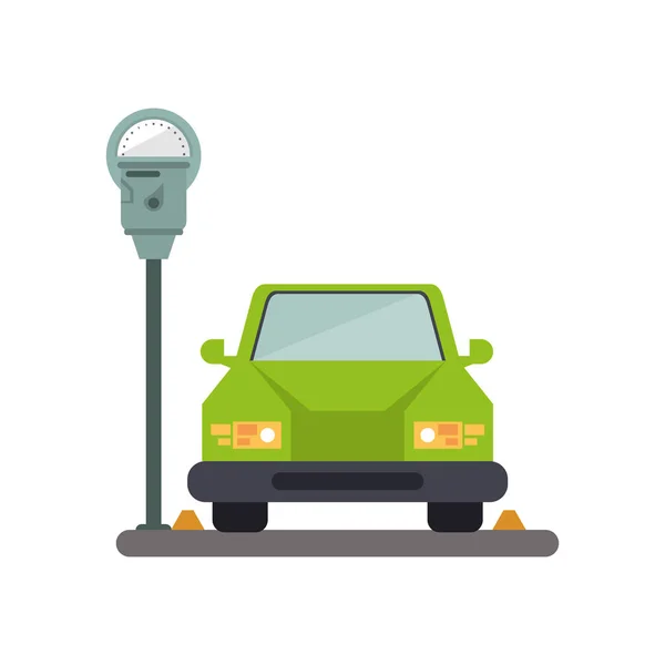 Auto vozidla a parkovací automat design — Stockový vektor