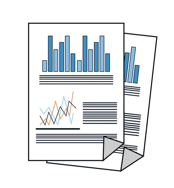 Design de documentos infográficos isolados — Vetor de Stock