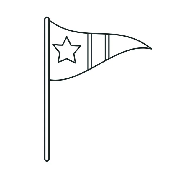 Drapeau isolé avec design étoilé — Image vectorielle