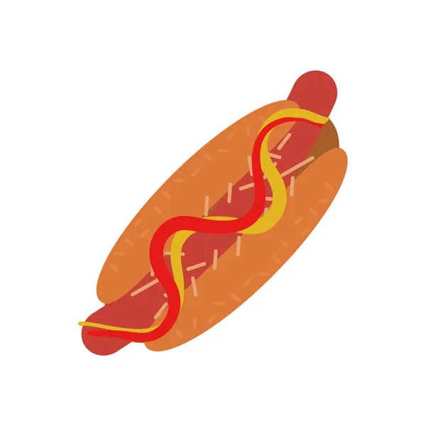 Conception isolée de hot dog — Image vectorielle