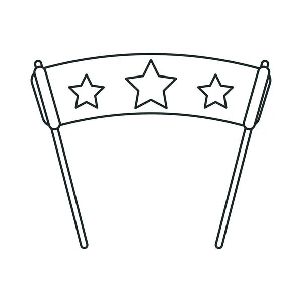 Banner terisolasi dengan desain bintang - Stok Vektor
