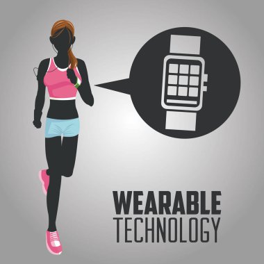 Kız çizgi film küçük ve üzerinize takılabilir teknoloji tasarım