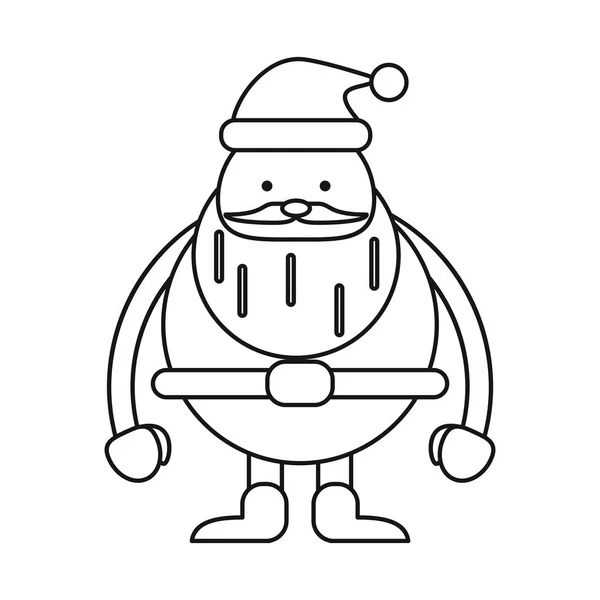 Dibujos animados aislados de santa del diseño de la temporada de Navidad — Vector de stock