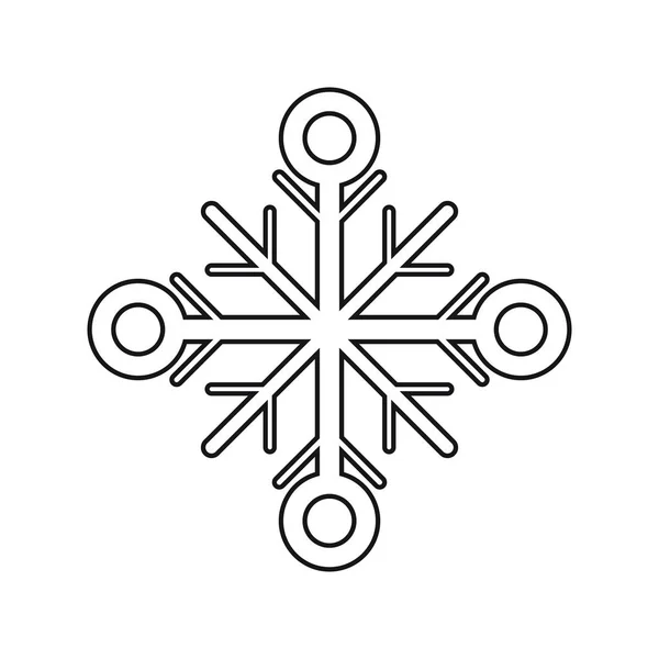 Copo de nieve aislado de diseño de temporada de Navidad — Vector de stock