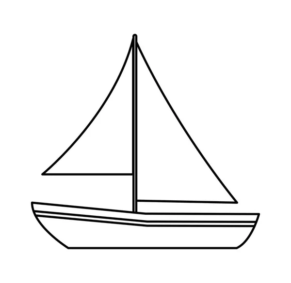 Isolerad segelbåt design — Stock vektor
