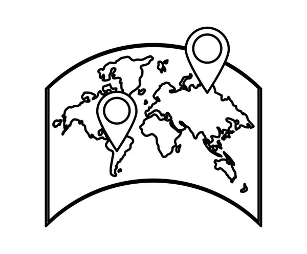 İzole harita ve haritacılık tasarım — Stok Vektör