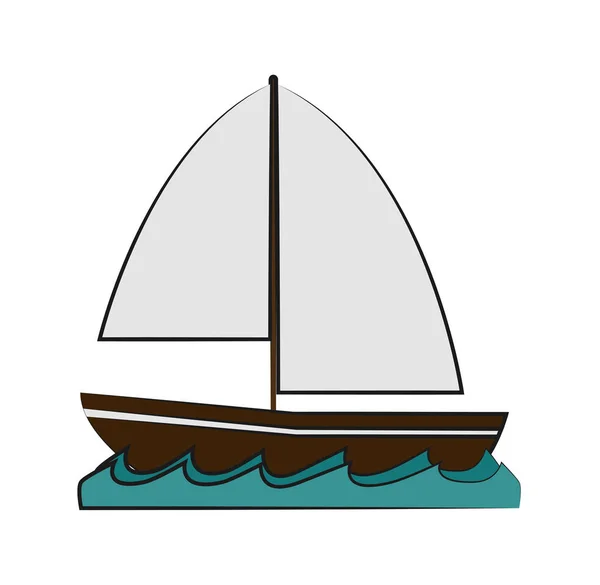 Isoliertes Segelboot-Design — Stockvektor