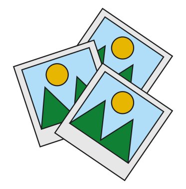 Manzara resim dağ ve güneş tasarım