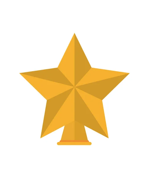 Estrella de oro aislada de diseño de temporada de Navidad — Vector de stock