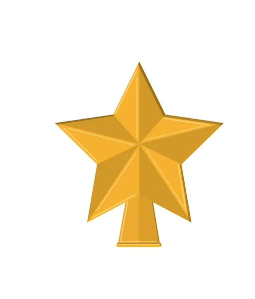 Estrella de oro aislada de diseño de temporada de Navidad — Vector de stock