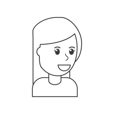 İzole kız çizgi film tasarım