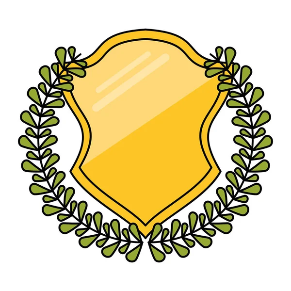 Escudo aislado dentro del diseño de la corona — Vector de stock