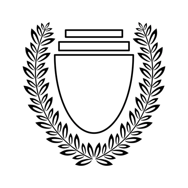 Ізольований щит всередині дизайну вінка — стоковий вектор