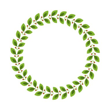 İzole yaprakları çelenk tasarım