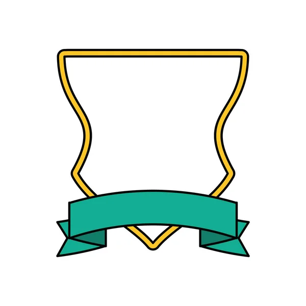 Bouclier isolé avec ruban design — Image vectorielle