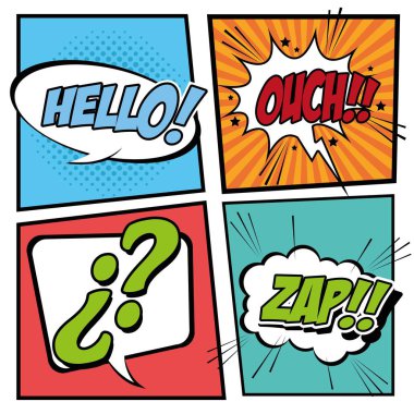 Kabarcık pop sanat simge set tasarımı