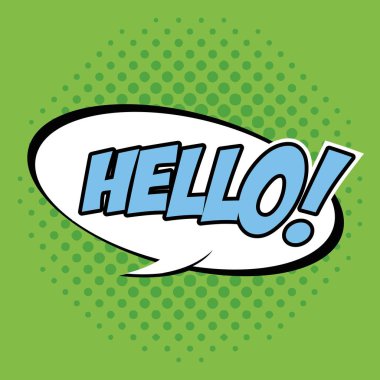 Merhaba tasarım kabarcık pop sanat