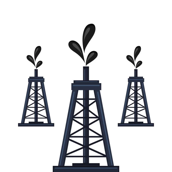 Precio del petróleo y diseño de la industria — Vector de stock