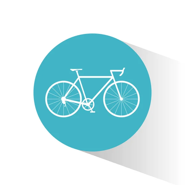 Bicicleta dentro del círculo y estilo de vida saludable — Vector de stock