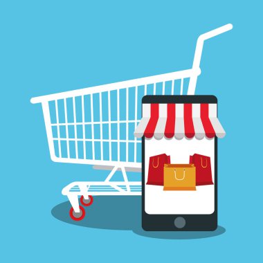 Smartphone alışveriş ve e-ticaret tasarım