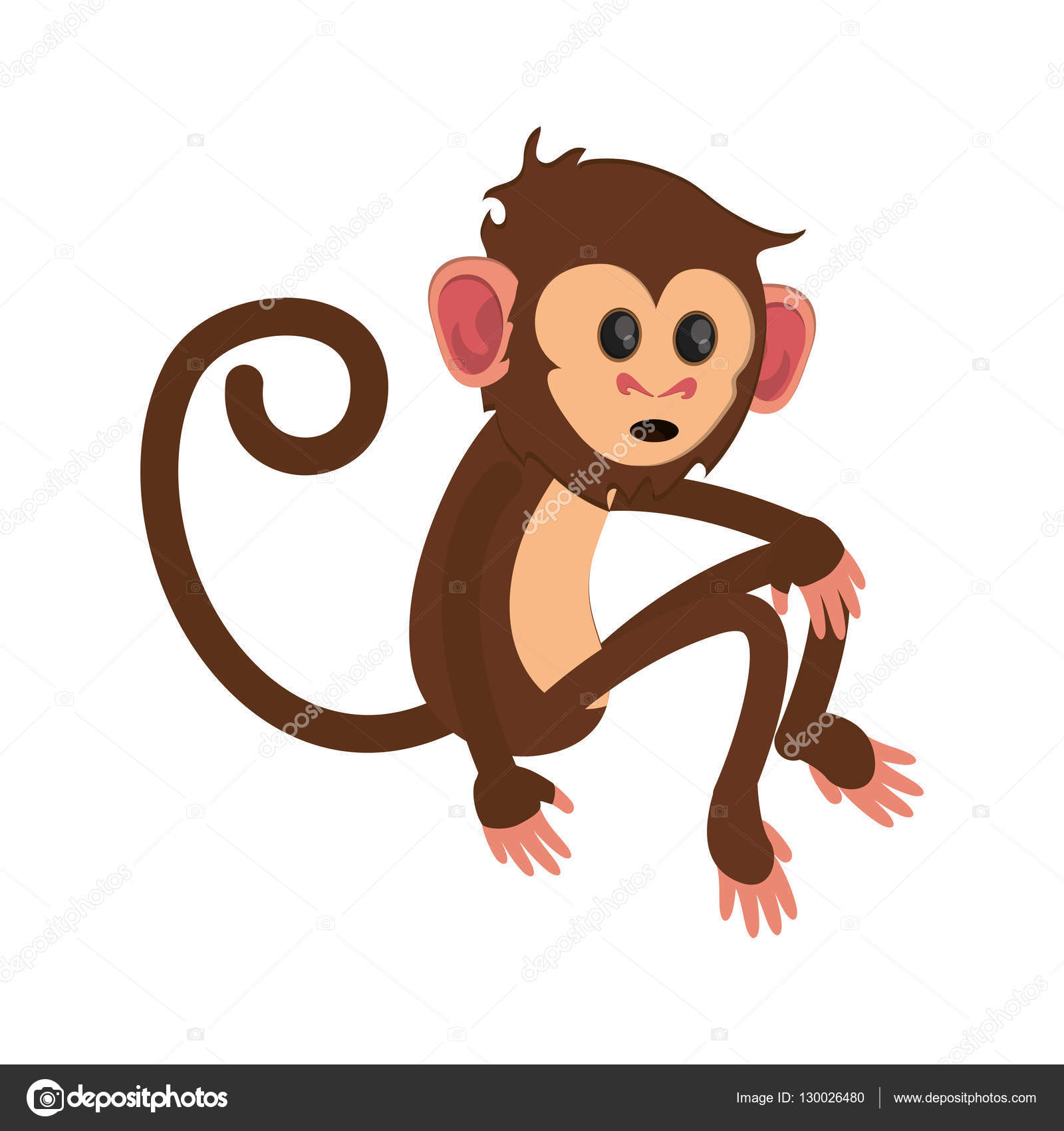 macaco bonito sentado ilustração de ícones do vetor dos desenhos