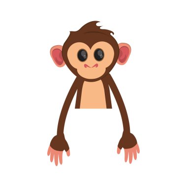 İzole maymun karikatür tasarım