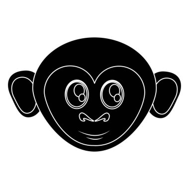 İzole maymun çizgi film yüz tasarım