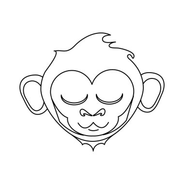 İzole maymun çizgi film yüz tasarım