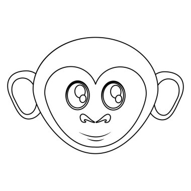 İzole maymun çizgi film yüz tasarım