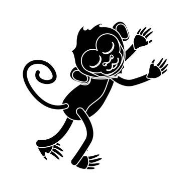 İzole maymun karikatür tasarım