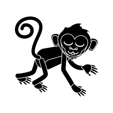 İzole maymun karikatür tasarım