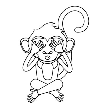 İzole maymun karikatür tasarım