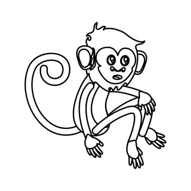 İzole maymun karikatür tasarım