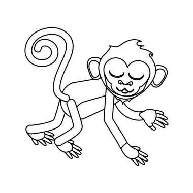 İzole maymun karikatür tasarım
