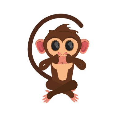 İzole maymun karikatür tasarım